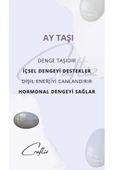 Ay Taşı Kolye - Çelik Zincirli, Doğal Işıltı ve Ruhsal Dengenin Simgesi - 3