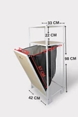 Digithome Metal Kirli Sepetli 2 Raflı Çok Amaçlı Banyo Düzenleyici Raf Organizer Akçaağaç – MRS-006 C1-1-369 - 7