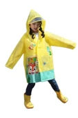 Hayvan Figürlü Kapüşonlu Çocuk Yağmurluk - Unisex Çocuk Yağmurluğu Rüzgarlık - 7