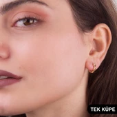 14 Ayar Tek Halka Altın Küpe 0,55 gr - 3