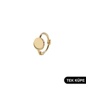 14 Ayar Modern Tek Minik Yuvarlak Halka Altın Küpe 0,50 gr - 5