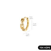 14 Ayar Tek Halka Altın Küpe 0,55 gr - 4