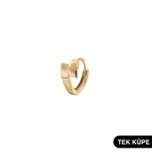 14 Ayar Altın Tek Minik Halka Küpe 0,62 gr - 5