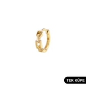 14 Ayar Tek Halka Altın Küpe 0,55 gr - 5
