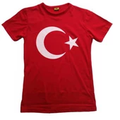 ÇOCUK BAYRAK TİŞÖRT AY YILDIZLI TİŞÖRT PAMUKLU - 1
