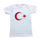 BEYAZ BAYRAK TİŞÖRT BEYAZ AY YILDIZLI TİŞÖRT - 1