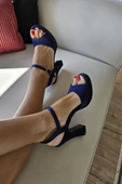 024 5005 Topukla Kadın Saten Platformlu 11 cm Abiye Ayakkabı - 9