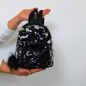 Fiyra crn Siyah Pullu Kız Çocuk Sırt Çantası (16cmx20cmx10cm) - 2