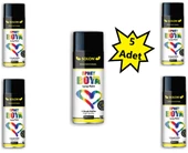 5 Adet Parlak Siyah Sprey Boya 200ml. - 1
