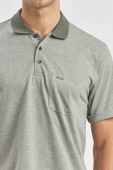 Yeşil Kısa Kol Kendinden Desenli Jakarlı Polo Yaka Classic Comfort Fit Tişört 1011240190 - 4