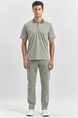 Yeşil Kısa Kol Kendinden Desenli Jakarlı Polo Yaka Classic Comfort Fit Tişört 1011240190 - 5