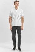 Beyaz Kısa Kol Düz Suprem Polo Yaka Classic Comfort Fit Tişört 1011240192 thumbnail 3