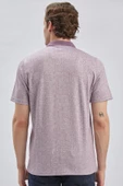 Lila Desenli Jakarlı Polo Yaka Cepli Garnili Pamuklu Comfort Fit Rahat Kesim Tişört 1011240184 thumbnail 5