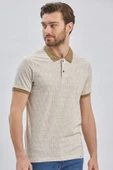Koyu Vizon Baskılı Pike Polo Yaka Pamuklu Likralı Casual Slim Fit Dar Kesim Tişört 1011240158 thumbnail 4
