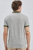 Koyu Haki Baskılı Pike Polo Yaka Pamuklu Likralı Casual Slim Fit Dar Kesim Tişört 1011240158 thumbnail 5