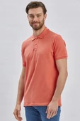 Pembe Pike Polo Yaka Garnili Pamuklu Likralı Casual Slim Fit Dar Kesim Tişört 1011240156 thumbnail 3