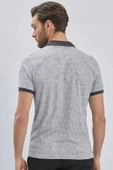 Koyu Antrasit Baskılı Pike Polo Yaka Pamuklu Likralı Casual Slim Fit Dar Kesim Tişört 1011240158 thumbnail 5