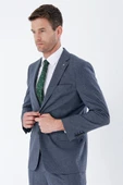 Lacivert Desenli Mono Yaka 6 Drop Comfort Fit Rahat Kesim Klasik Takım Elbise 1001235163 - 3