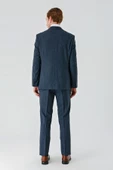 Koyu Lacivert Mono Yaka Çift Yırtmaç 6 Drop Comfort Fit Rahat Kesim Klasik Takım Elbise 1001240102 - 4