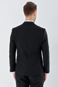 Siyah Gabardin Kırlangıç Yaka 6 Drop Slim Fit Dar Kesim Basic Takım Elbise 1001240011 thumbnail 4