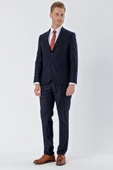 Lacivert Gabardin Kırlangıç Yaka 6 Drop Slim Fit Dar Kesim Basic Takım Elbise 1001240011 - 4