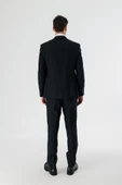 Siyah Kırlangıç Yaka Yelekli 6 Drop Slim Fit Dar Kesim Klasik Takım Elbise 1001235165 - 8