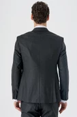 Koyu Antrasit Kırlangıç Yaka Yelekli 6 Drop Slim Fit Dar Kesim Klasik Takım Elbise 1001235164 thumbnail 8