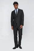 Siyah Gabardin Mono Yaka 4 Drop Comfort Fit Rahat Kesim Basic Takım Elbise 1001240009 thumbnail 3