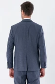 Lacivert Desenli Mono Yaka 6 Drop Comfort Fit Rahat Kesim Klasik Takım Elbise 1001235163 - 7