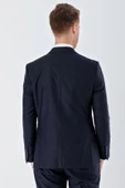 Lacivert Gabardin Kırlangıç Yaka 6 Drop Slim Fit Dar Kesim Basic Takım Elbise 1001240011 - 7