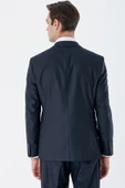 Lacivert Mono Yaka Astarlı Yelekli 6 Drop Slim Fit Dar Kesim Basic Takım Elbise 1001235186 - 9