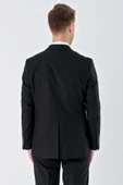 Siyah Gabardin Mono Yaka 6 Drop Comfort Fit Rahat Kesim Basic Takım Elbise 1001240010 - 8
