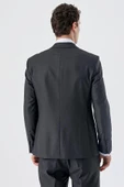 Koyu Antrasit Kırlangıç Yaka Yelekli 6 Drop Slim Fit Dar Kesim Klasik Takım Elbise 1001235166 thumbnail 7