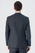 Lacivert Kırlangıç Yaka Yelekli 6 Drop Slim Fit Dar Kesim Klasik Takım Elbise 1001235168 - 7