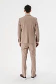 Taş Rengi Mono Yaka Çift Yırtmaç Likralı 6 Drop Slim Fit Dar Kesim Klasik Takım Elbise 1001240164 - 8