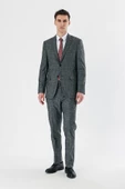 Siyah Ekoseli Mono Yaka Likralı 6 Drop Comfort Fit Rahat Kesim Klasik Takım Elbise 1001240165 - 6