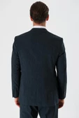 Koyu Lacivert Mono Yaka Likralı 6 Drop Comfort Fit Rahat Kesim Klasik Takım Elbise 1001240153 - 8