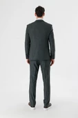 Koyu Antrasit Kırlangıç Yaka Yelekli 6 Drop Slim Fit Klasik Takım Elbise 1001240155 - 8
