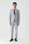 Gri Örme Kırlangıç Yaka 6 Drop Slim Fit Dar Kesim Klasik Takım Elbise 1001240112 - 6