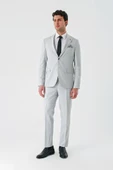 Gri Örme Kırlangıç Yaka 6 Drop Slim Fit Dar Kesim Klasik Takım Elbise 1001240112 - 6