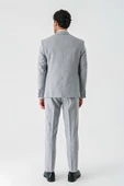 Gri Örme Kırlangıç Yaka 6 Drop Slim Fit Dar Kesim Klasik Takım Elbise 1001240112 - 7