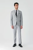 Gri Örme Kırlangıç Yaka 6 Drop Slim Fit Dar Kesim Klasik Takım Elbise 1001240112 - 8