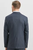 Koyu Mavi Desenli Mono Yaka Astarlı 6 Drop Comfort Fit Rahat Kesim Takım Elbise 1001240178 - 6