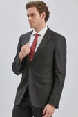 Koyu Lacivert Çizgili Kırlangıç Yaka Astarlı 6 Drop Slim Fit Dar Kesim Takım Elbise 1001240175 - 4