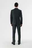 Koyu Antrasit Kırlangıç Yaka Kruvaze Likralı 6 Drop Slim Fit Klasik Takım Elbise 1001240166 thumbnail 10