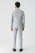 Gri Örme Kırlangıç Yaka 6 Drop Slim Fit Dar Kesim Klasik Takım Elbise 1001240112 - 7