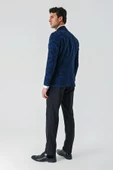 Koyu Lacivert Çıkarılabilir Kırlangıç Yaka Likralı 6 Drop Slim Fit Smokin Damatlık 1001240204 - 7