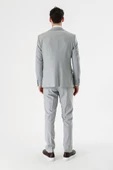 Gri Kırlangıç Yaka Yelekli Likralı 6 Drop Slim Fit Dar Kesim Klasik Takım Elbise 1001240167 - 10