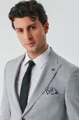 Gri Örme Kırlangıç Yaka 6 Drop Slim Fit Dar Kesim Klasik Takım Elbise 1001240112 - 5
