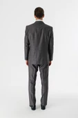 Gri Ekoseli Mono Yaka Çift Yırtmaç 6 Drop Comfort Rahat Kesim Klasik Takım Elbise 1001240160 - 8